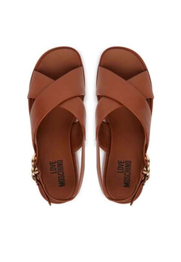 Love Moschino - LOVE MOSCHINO Sandały JA16137I0OIA0200 Brązowy. Kolor: brązowy. Materiał: skóra