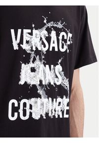 Versace Jeans Couture T-Shirt 80GAHC01 CJ01C Czarny Regular Fit. Kolor: czarny. Materiał: bawełna #4