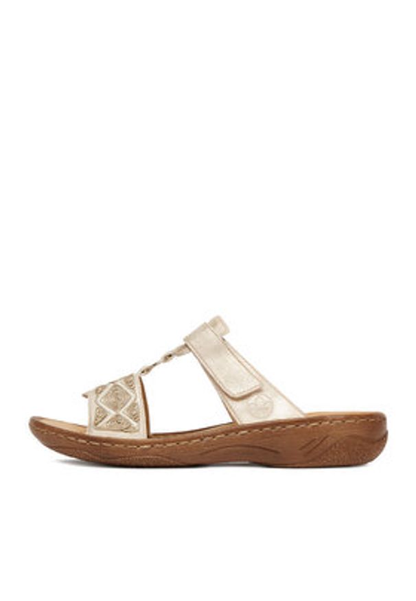 Rieker Klapki CEO-V2864-60 Złoty. Kolor: złoty. Materiał: skóra