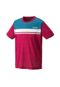 YONEX - Koszulka sportowa męska Yonex Crew Neck Stripes 2023. Kolor: różowy. Materiał: poliester. Długość rękawa: krótki rękaw. Długość: krótkie