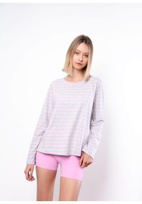 MOONHOLI - Longsleeve do jogi Moonholi Hamptons w paski. Kolor: różowy. Długość rękawa: długi rękaw. Wzór: paski. Sport: joga i pilates #2