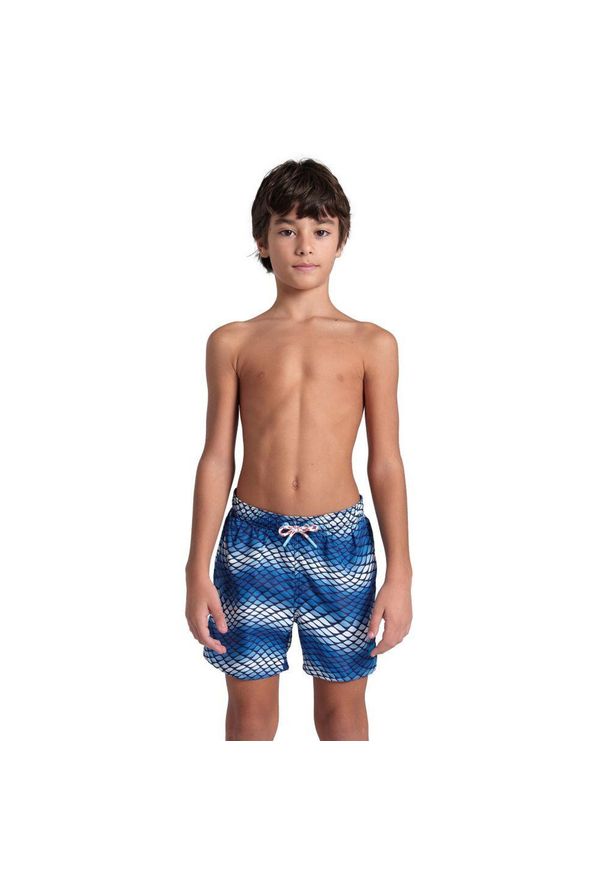 Spodenki chłopięce szorty kąpielowe na basen plażę Arena Beach Boxer. Kolor: niebieski, biały, wielokolorowy