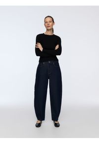 Reserved - Longsleeve z modalem - czarny. Kolor: czarny. Materiał: dzianina, bawełna. Długość rękawa: długi rękaw