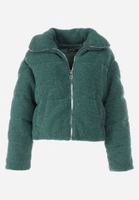 Born2be - Zielona Kurtka Futerko Teddy Zychee. Okazja: na co dzień, na spacer. Kolor: zielony. Materiał: futro. Długość rękawa: długi rękaw. Długość: długie. Styl: casual, elegancki #3