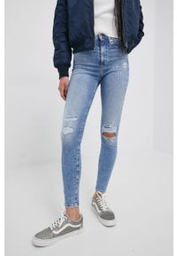 Tommy Jeans jeansy SYLVIA BF2215 damskie high waist. Stan: podwyższony. Kolor: niebieski #1
