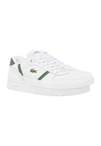 Buty Lacoste T-Clip Set białe i zielone. Kolor: biały. Materiał: skóra. Sport: tenis #1
