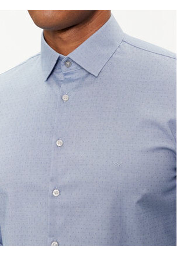 Calvin Klein Koszula K10K112305 Niebieski Slim Fit. Kolor: niebieski. Materiał: bawełna