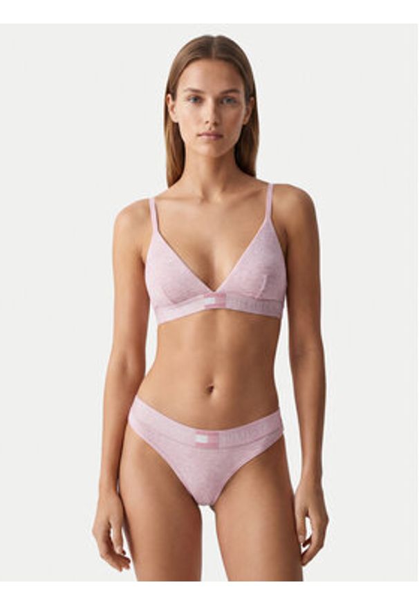 TOMMY HILFIGER - Tommy Hilfiger Biustonosz braletka UW0UW06040 Różowy jasny. Kolor: różowy. Materiał: bawełna