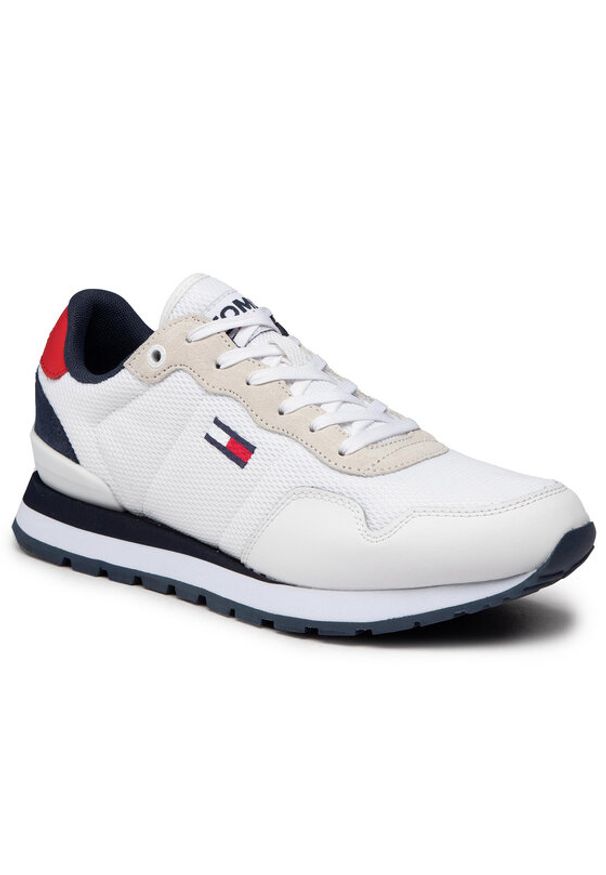 Tommy Jeans Sneakersy Lifestyle Mix Runner EM0EM00668 Biały. Kolor: biały. Materiał: materiał