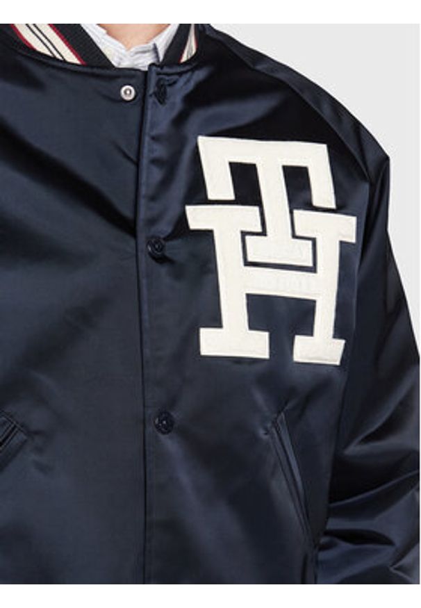TOMMY HILFIGER - Tommy Hilfiger Kurtka bomber Varsity MW0MW29017 Granatowy Regular Fit. Kolor: niebieski. Materiał: syntetyk