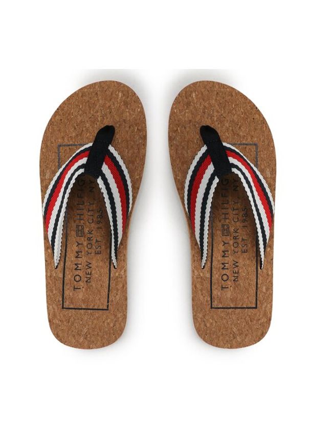 TOMMY HILFIGER - Tommy Hilfiger Japonki Cork Beach Sandal FM0FM04475 Kolorowy. Materiał: materiał. Wzór: kolorowy