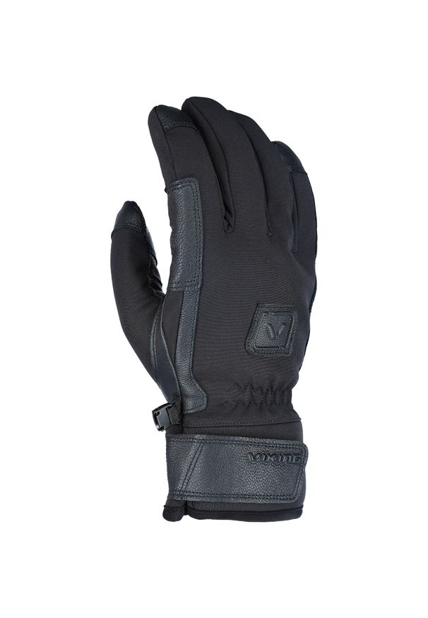 Rękawice multifunkcyjne Viking Knox ze skórą naturalną. Kolor: czarny. Materiał: skóra. Sezon: zima. Sport: narciarstwo