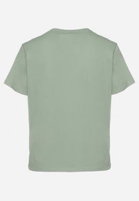Born2be - Zielony T-shirt z Bawełny z Dekoltem w Serek Aveltebia. Typ kołnierza: dekolt w serek. Kolor: zielony. Materiał: bawełna. Sezon: lato. Styl: klasyczny #4