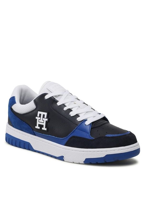 TOMMY HILFIGER - Tommy Hilfiger Sneakersy Th Basket Street Mix FM0FM04695 Granatowy. Kolor: niebieski. Materiał: skóra