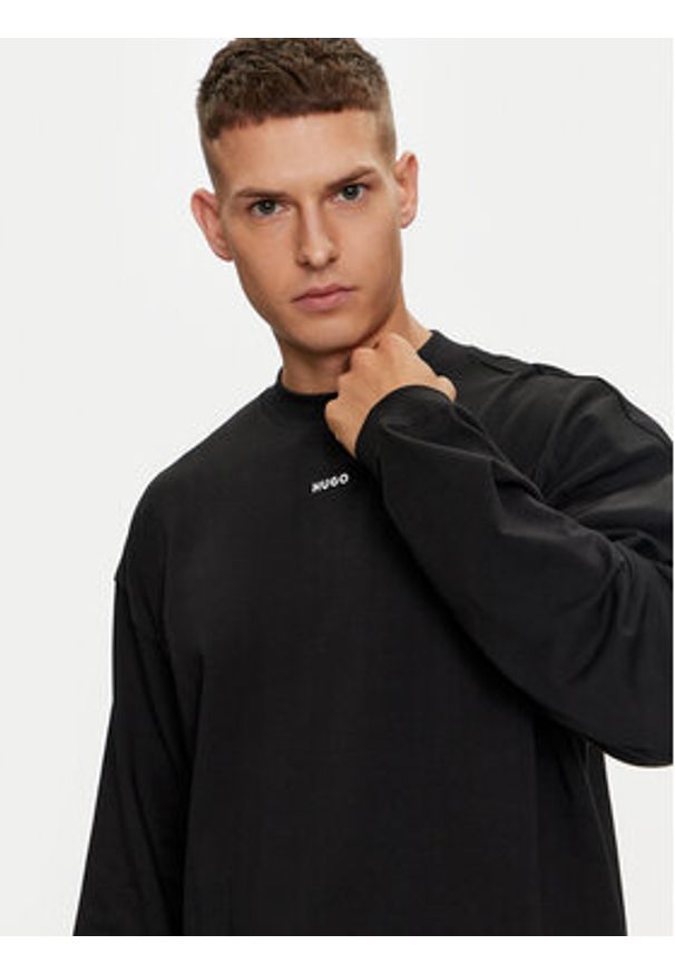 Hugo Bluza Daposo 50511029 Czarny Relaxed Fit. Kolor: czarny. Materiał: bawełna