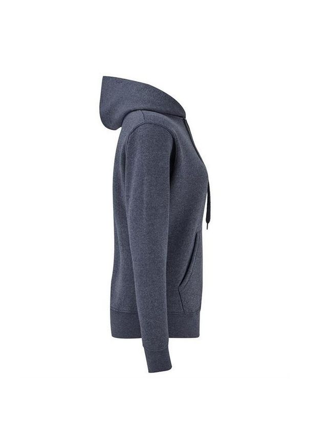 FRUIT OF THE LOOM - Dopasowana Bluza Damska Kaptur. Kolor: niebieski. Wzór: nadruk
