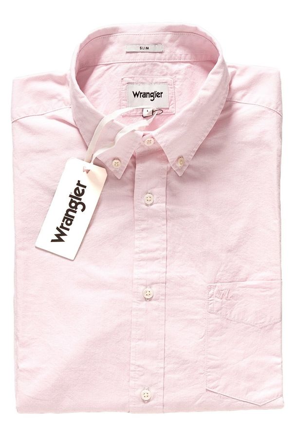 Wrangler - KOSZULA WRANGLER LS 1PKT BUTTON DOWN PEPPA PINK W58833NU6 112129605. Typ kołnierza: button down. Materiał: materiał
