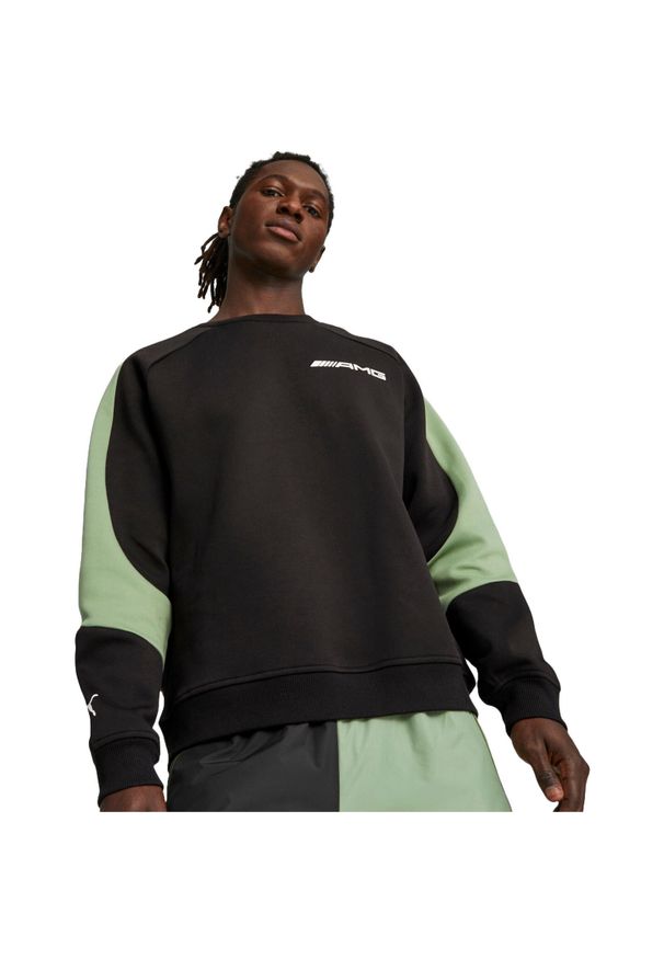 Bluza Puma Amg Crew Neck, Mężczyźni. Kolor: czarny. Materiał: materiał, bawełna