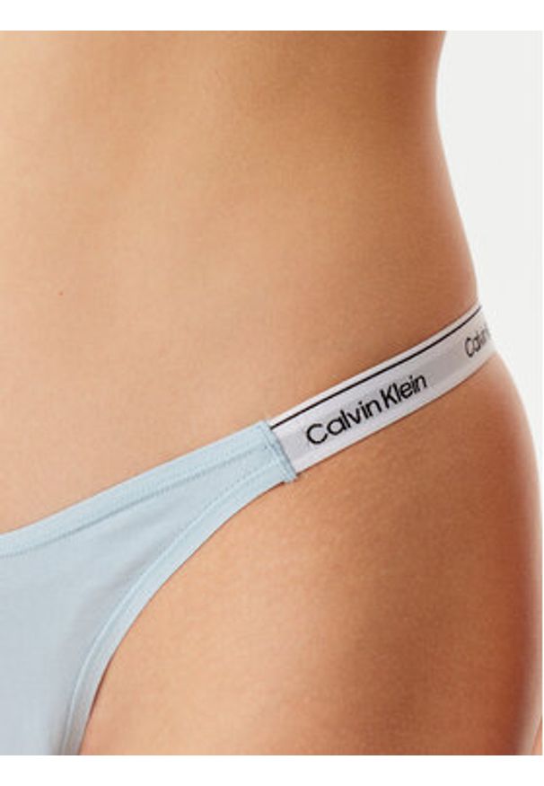Calvin Klein Underwear Stringi 000QD5157E Błękitny. Kolor: niebieski. Materiał: bawełna