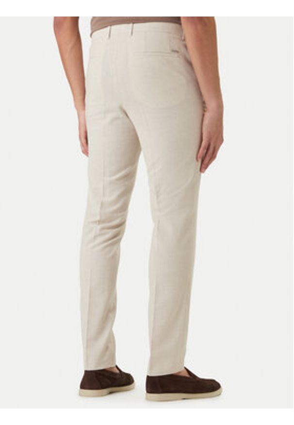 BOSS Spodnie materiałowe H-Genius-253 50561874 Beżowy Slim Fit. Kolor: beżowy. Materiał: wiskoza