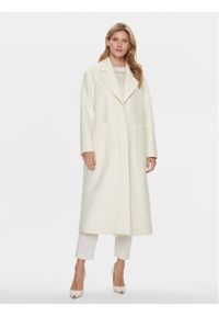 BOSS - Boss Płaszcz wełniany Caridi 50510308 Écru Relaxed Fit. Materiał: wełna