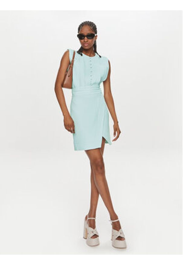 MVP Wardrobe Spódnica trapezowa MVPE4GO135.0CP0037 Błękitny Classic Fit. Kolor: niebieski. Materiał: wiskoza