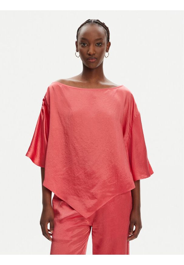 Pinko - PINKO Bluzka 104671 A2BU N55 Koralowy Relaxed Fit. Kolor: pomarańczowy. Materiał: syntetyk