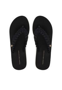 TOMMY HILFIGER - Tommy Hilfiger Japonki Th Wedge Braided Summer Sandal FW0FW09198 Czarny. Kolor: czarny. Materiał: materiał #5