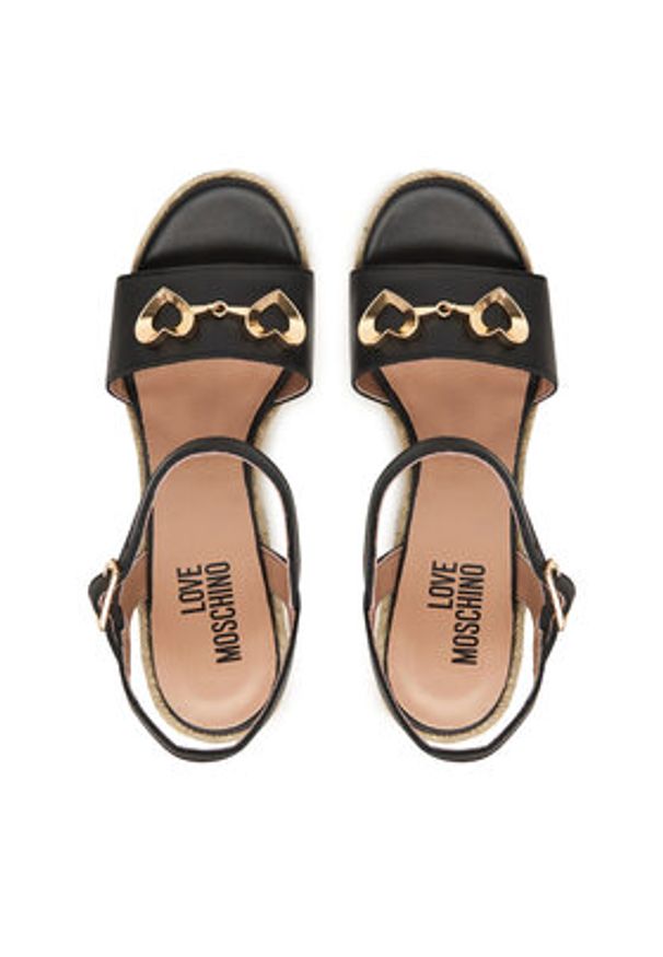 Love Moschino - LOVE MOSCHINO Espadryle JA1615BI0OIA0000 Czarny. Kolor: czarny. Materiał: skóra