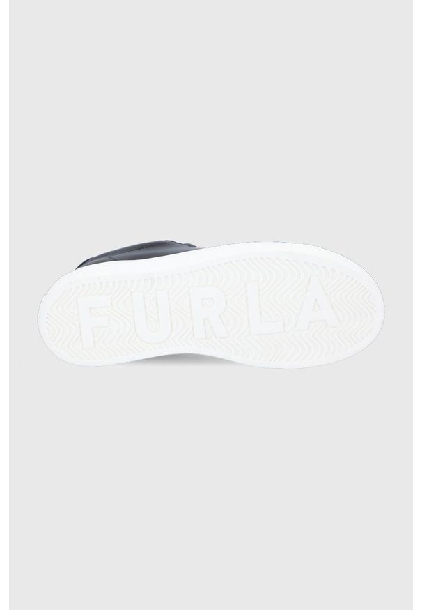 Furla Buty skórzane Hikaia kolor czarny na płaskiej podeszwie. Nosek buta: okrągły. Zapięcie: sznurówki. Kolor: czarny. Materiał: skóra. Obcas: na płaskiej podeszwie