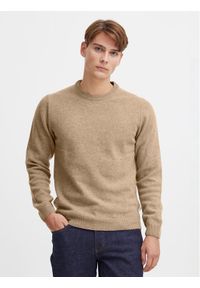 Casual Friday Sweter 20503970 Beżowy Regular Fit. Okazja: na co dzień. Kolor: beżowy. Materiał: wełna. Styl: casual