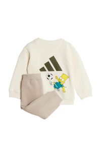 Adidas - Dziecięce spodnie dresowe The Simpsons. Kolor: biały. Materiał: dresówka