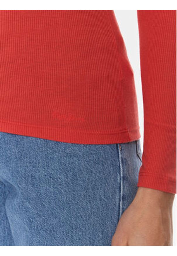 Pepe Jeans Bluzka Huala PL505755 Czerwony Slim Fit. Kolor: czerwony. Materiał: syntetyk
