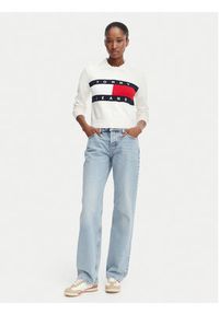 Tommy Jeans Sweter Flag DW0DW22930 Biały Regular Fit. Kolor: biały. Materiał: bawełna #3