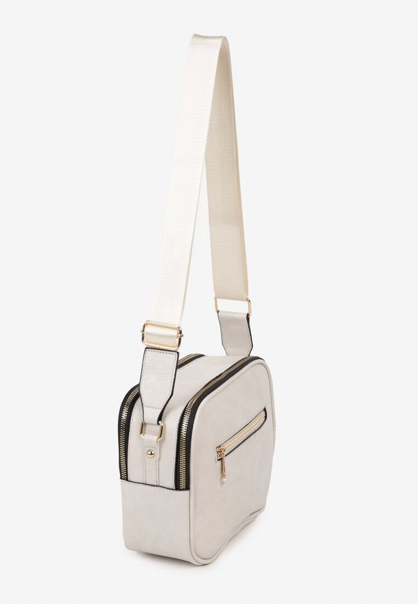 Renee - Beżowa Pikowana Torebka z Dwiema Komorami i Materiałowym Paskiem Crossbody Riola. Kolor: beżowy. Materiał: pikowane. Styl: klasyczny, wizytowy