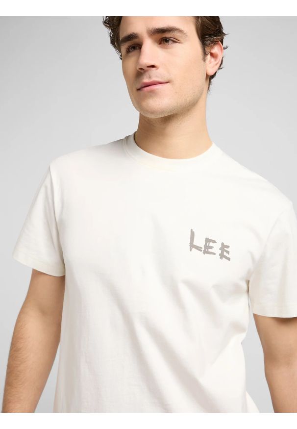 Lee - MESKA KOSZULKA LEE RELAXED GRAPHIC TEE ECRU 112370517