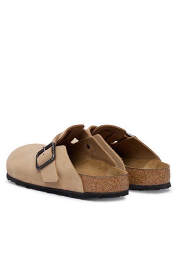 Birkenstock Klapki Boston Wire Buckle 1031584 Beżowy. Kolor: beżowy. Materiał: skóra, nubuk