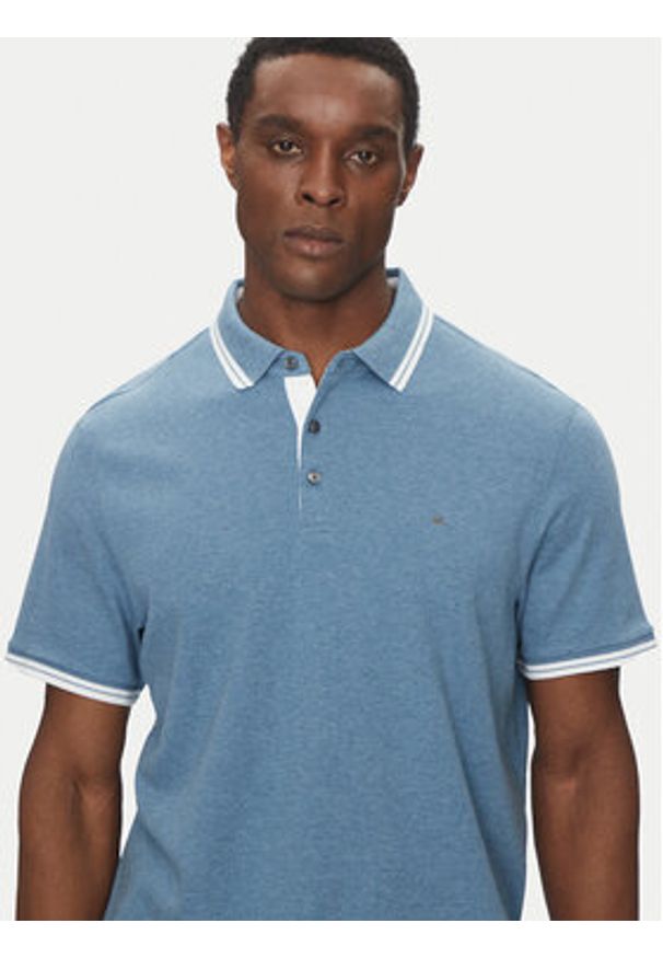 Michael Kors Polo CS2512720B Niebieski Regular Fit. Typ kołnierza: polo. Kolor: niebieski. Materiał: bawełna