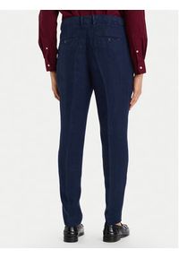 TOMMY HILFIGER - Tommy Hilfiger Spodnie materiałowe Smart Casual MW0MW42708 Granatowy Regular Fit. Okazja: na co dzień. Kolor: niebieski. Materiał: len. Styl: casual #5