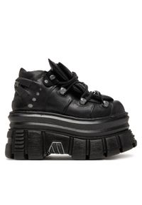 NEW ROCK Sneakersy M-106-C178 Czarny. Kolor: czarny. Materiał: skóra