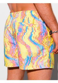 Ombre Clothing - Kąpielówki męskie - V16 - Rozmiar: XXL. Okazja: na plażę. Kolor: żółty. Materiał: poliester. Wzór: kolorowy. Sezon: lato. Styl: sportowy #2