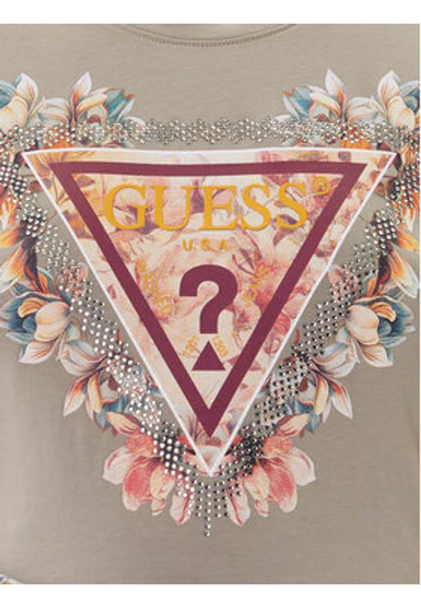 Guess T-Shirt W5YI08 J1314 Zielony Regular Fit. Kolor: zielony. Materiał: bawełna