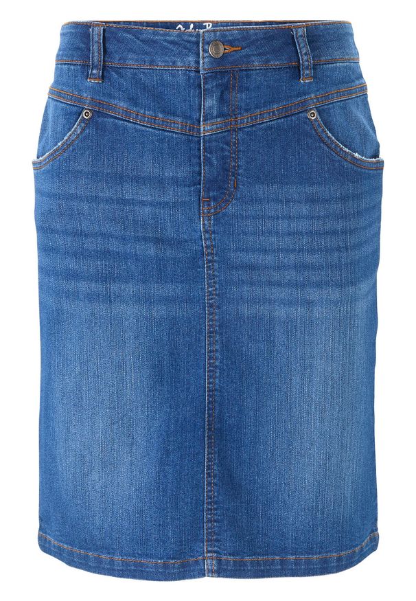 Spódnica dżinsowa ze stretchem bonprix niebieski. Kolor: niebieski