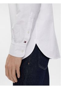 TOMMY HILFIGER - Tommy Hilfiger Koszula Oxford Monotype MW0MW33797 Biały Slim Fit. Kolor: biały. Materiał: bawełna