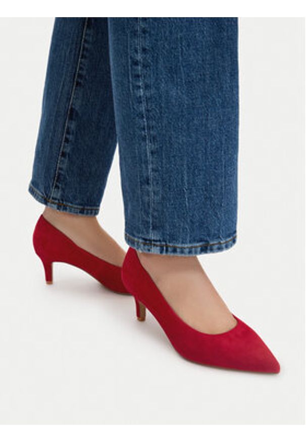 Lasocki Czółenka CEO-SAGITTA-02 Czerwony. Kolor: czerwony. Materiał: zamsz, skóra