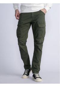 Petrol Industries Spodnie materiałowe M-3030-TRO581 Zielony Slim Fit. Kolor: zielony. Materiał: bawełna #1