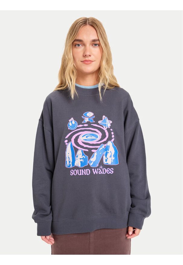 Quiksilver Bluza EQWFT03188 Szary Oversize. Kolor: szary. Materiał: bawełna