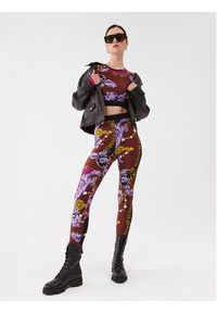 Versace Jeans Couture Legginsy 75HAC101 Fioletowy Slim Fit. Kolor: fioletowy. Materiał: syntetyk #5