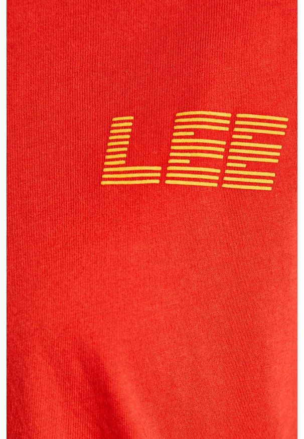 Lee - LEE GRAPHIC TEE DAMSKI T-SHIRT KOSZULKA LOGO BRIGHT RED L44SWMEF 112109981