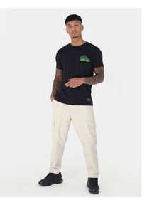 Brave Soul T-Shirt MTS-149FRANCHISE Czarny Straight Fit. Kolor: czarny. Materiał: bawełna